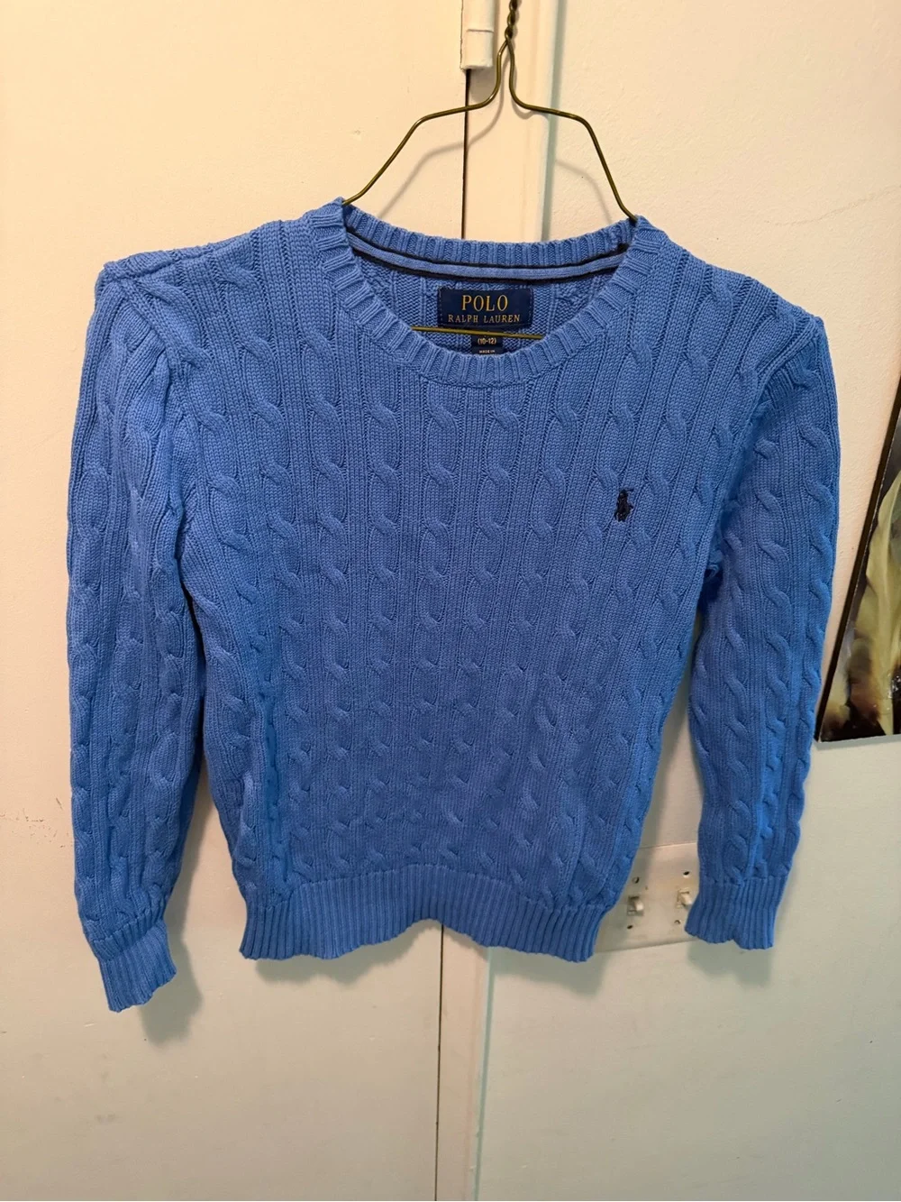 Ralph Lauren Kids Cable Knit Sweater - Blue M (10-12)